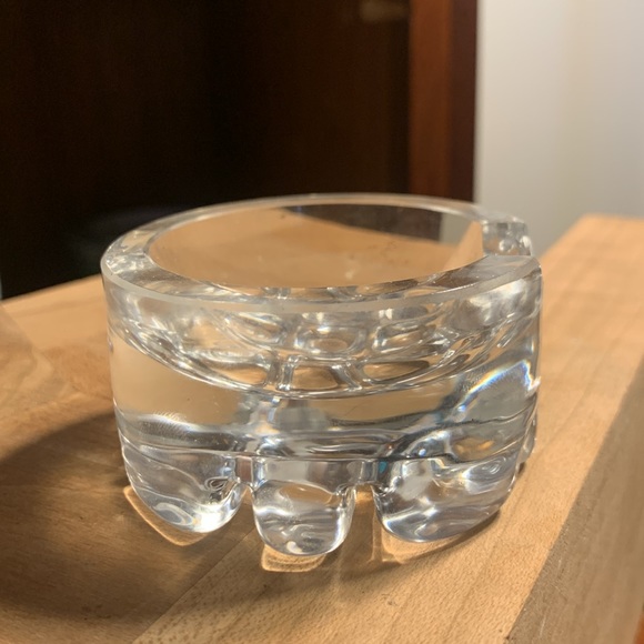 MIDCENTURY GLASS CRYSTAL ASHTRAY SCANDINAVIAN FINLAND - Picture 4 of 9